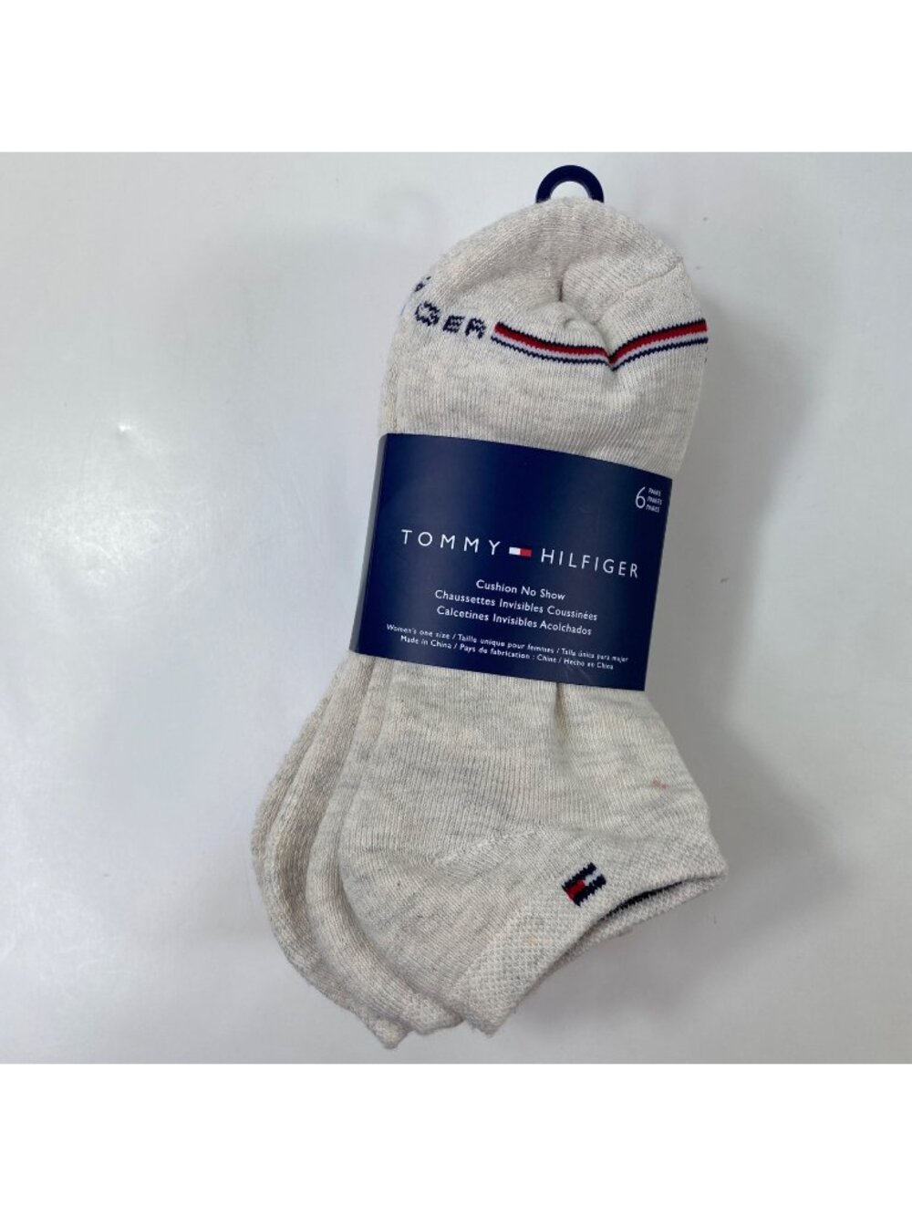 Tommy Hilfiger Womens Cushion No Show Socks 6-Pack Tan Pink White Size 6-9.5